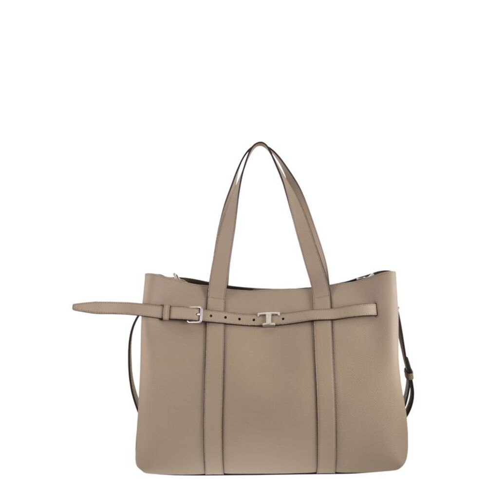 Tod's Men Tumbled Calfskin Leather Tote Bag